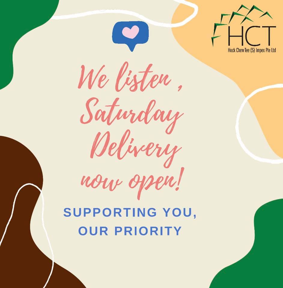 Good news,we do deliveries on Saturday